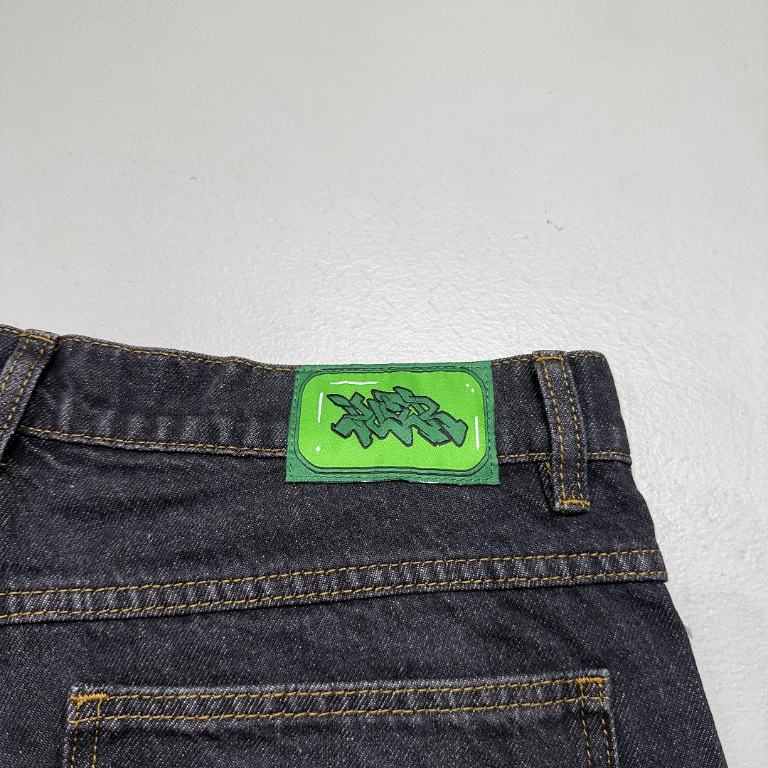 Poser Leaf Embroidered Denim Shorts - Image 9