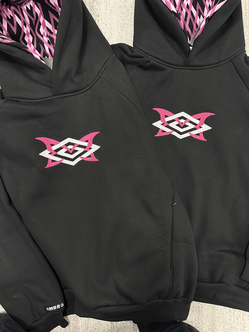 Mertra X Umbro Pink Double Hood Hoodie - Image 34