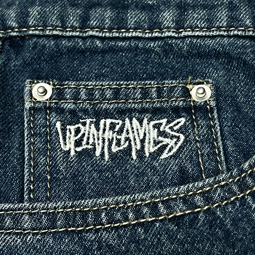 Up In Flames Denim Shorts (Blue) - Image 9