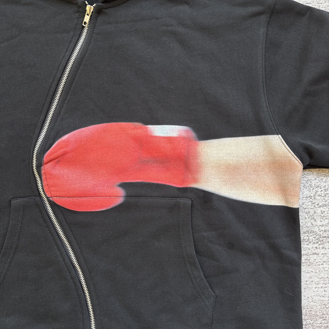 Unbranded Boxing Print-Wave Zipper Hoodie - Image 5