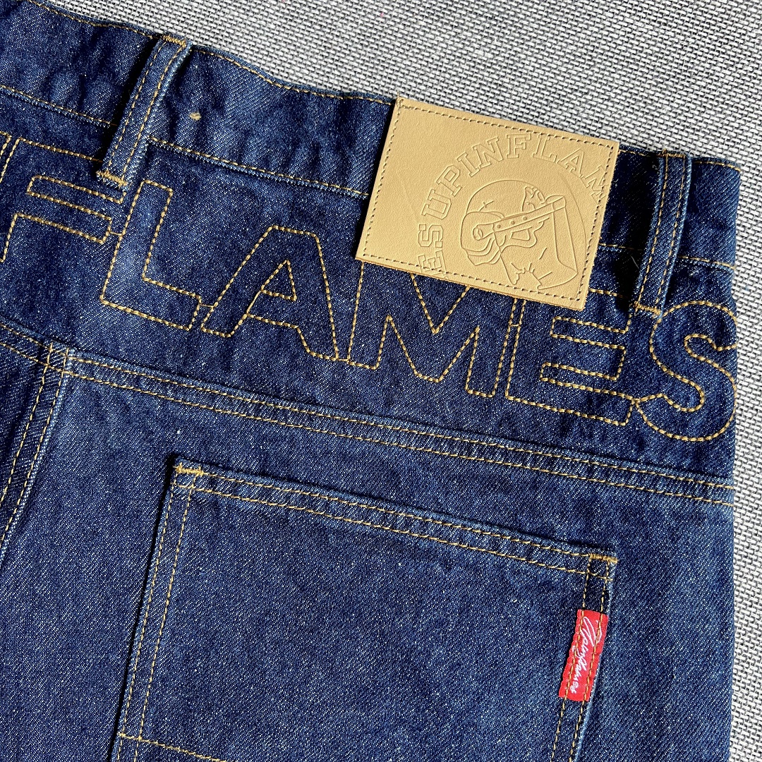 Up In Flames short Logo Jorts - Indigo - Image 17