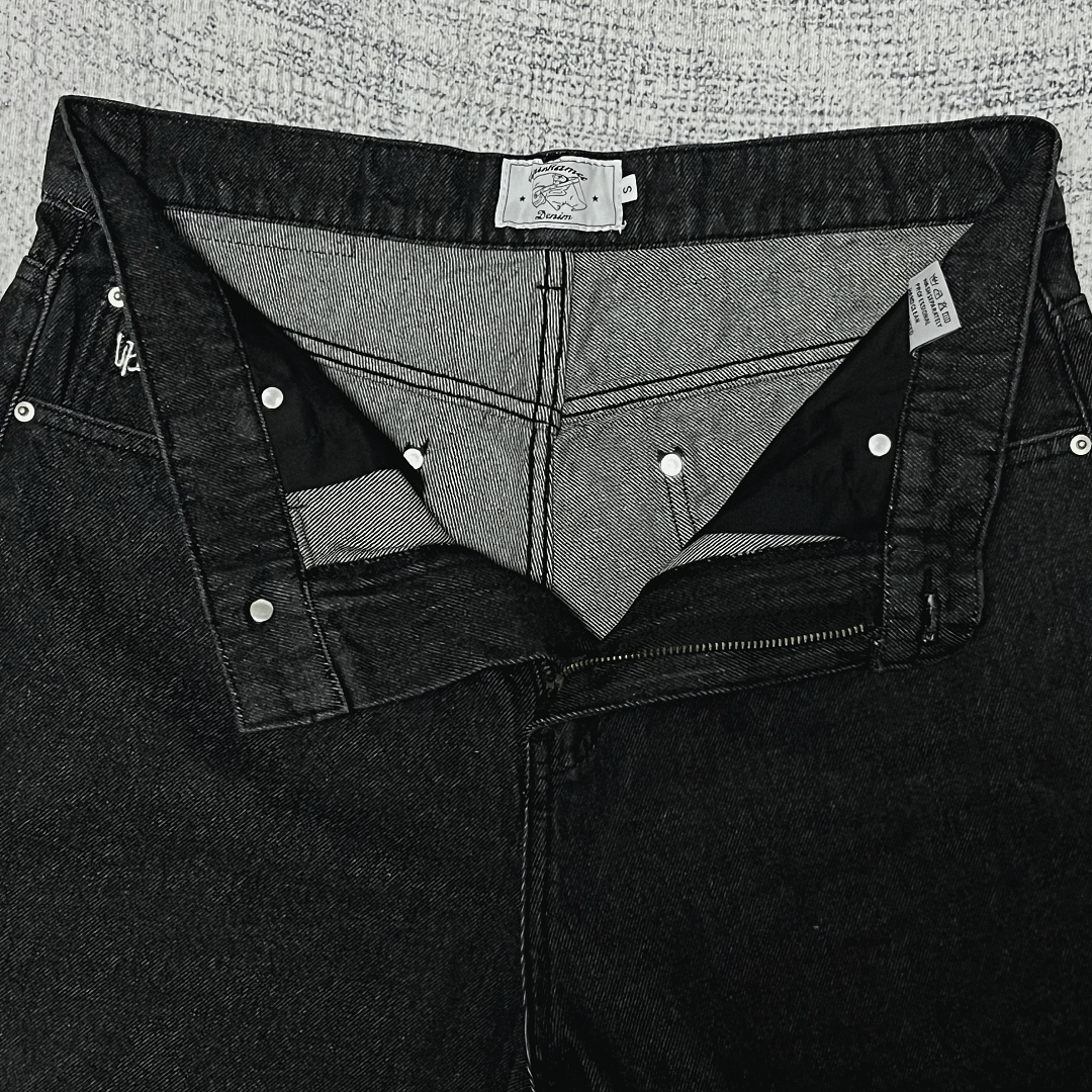Up In Flames Denim Shorts (black) - Image 6