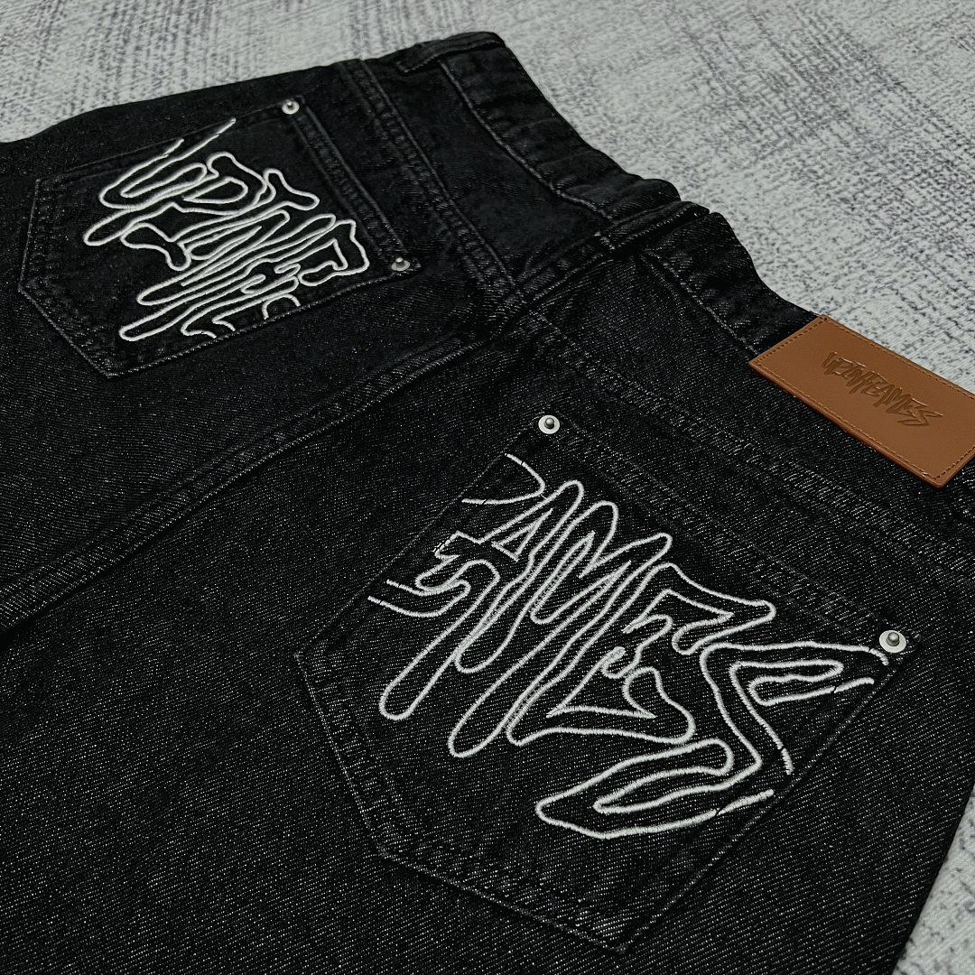Up In Flames Denim Shorts (black) - Image 8