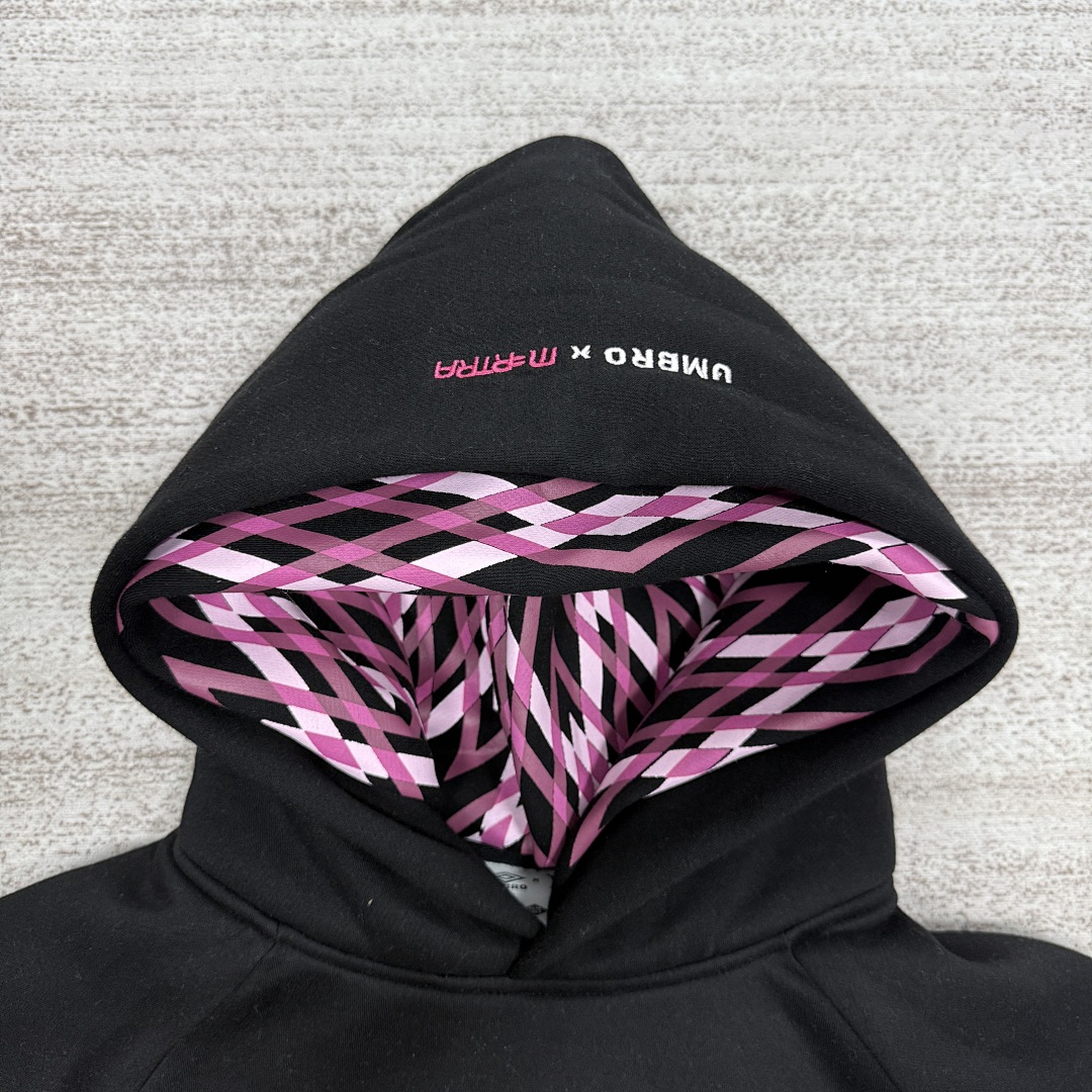 Mertra X Umbro Pink Double Hood Hoodie - Image 50