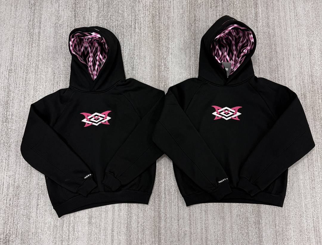 Mertra X Umbro Pink Double Hood Hoodie - Image 33