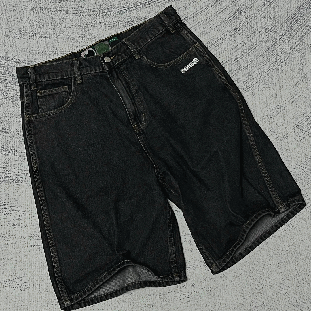 Poser Leaf Embroidered Denim Shorts - Image 6