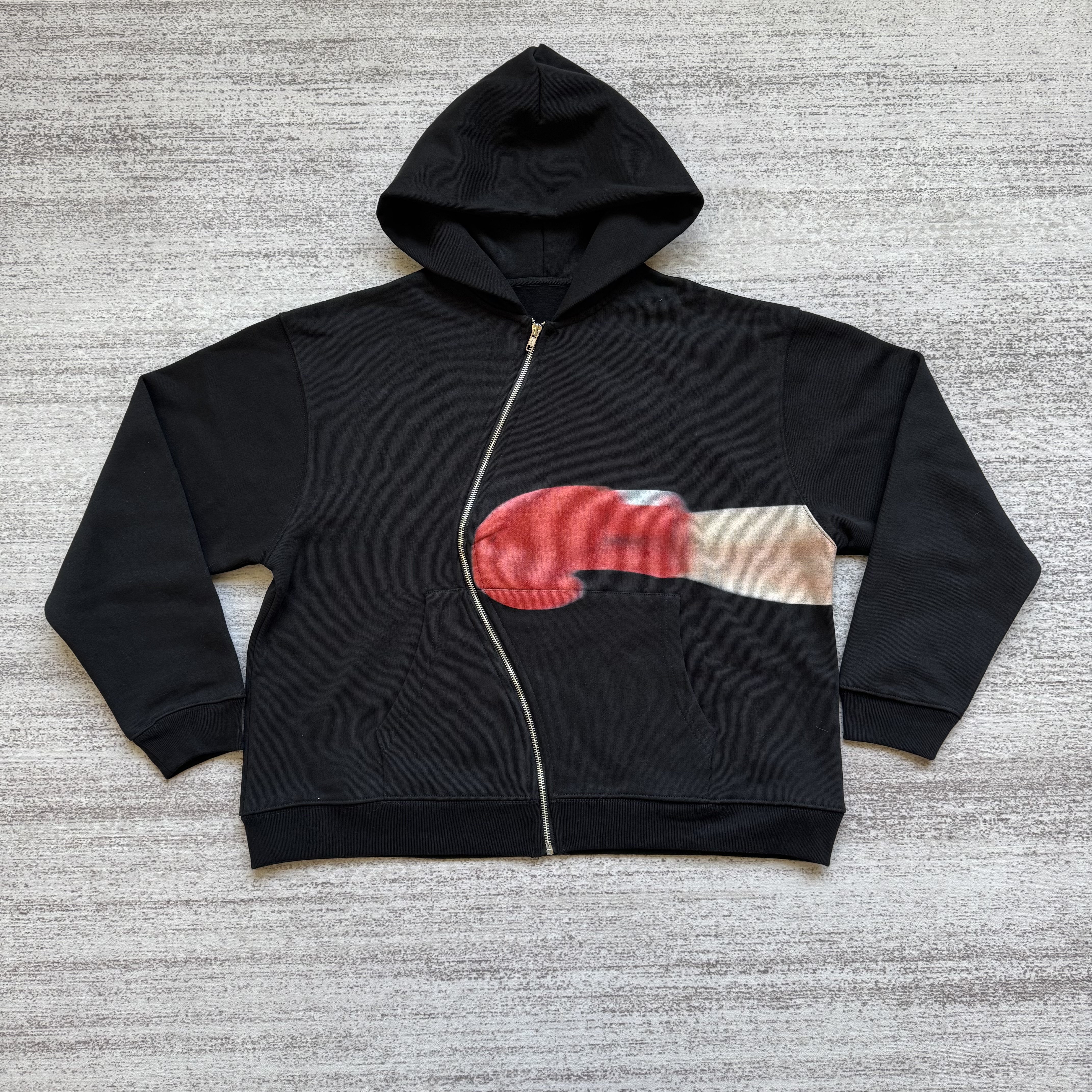 Unbranded Boxing Print-Wave Zipper Hoodie - Image 9