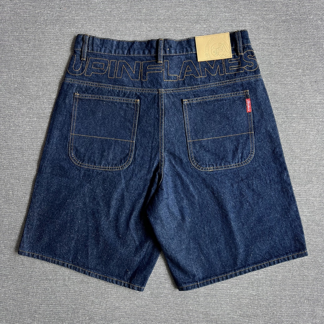 Up In Flames short Logo Jorts - Indigo - Image 5