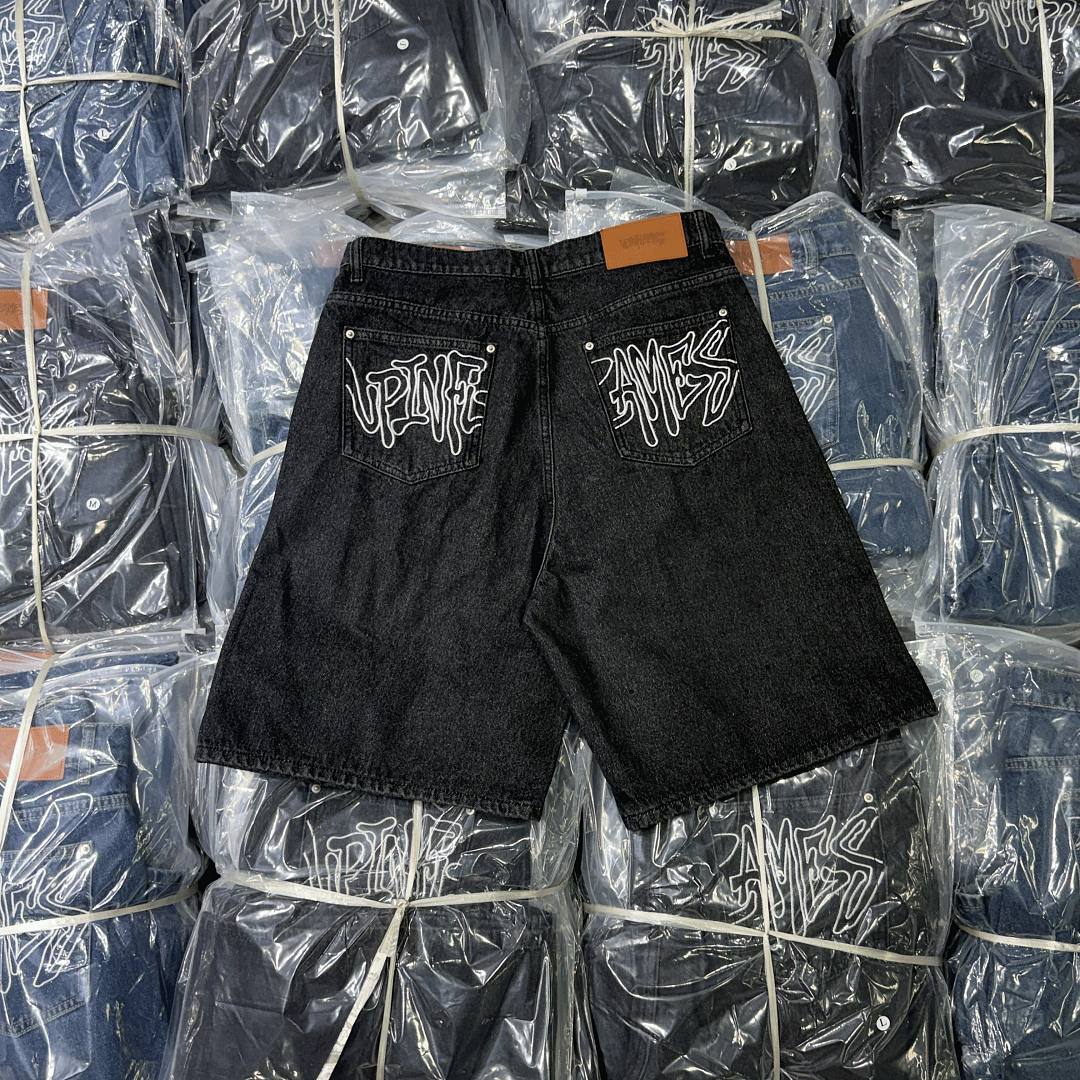 Up In Flames Denim Shorts (black) - Image 3