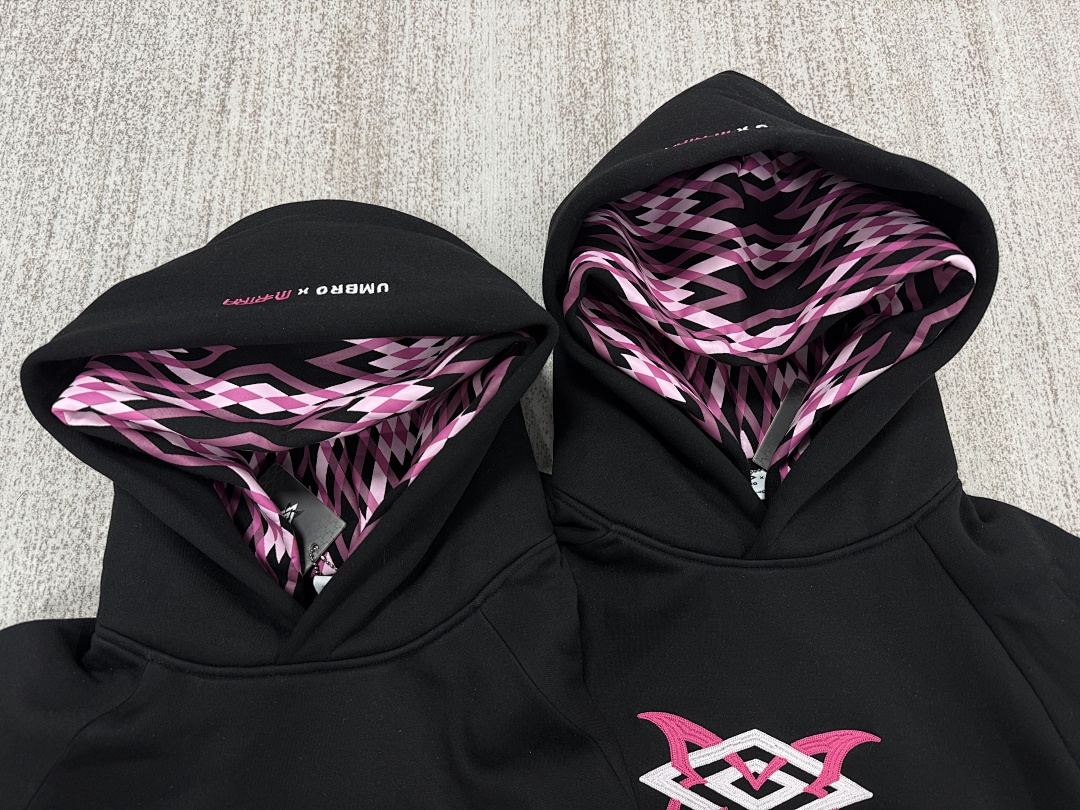 Mertra X Umbro Pink Double Hood Hoodie - Image 37