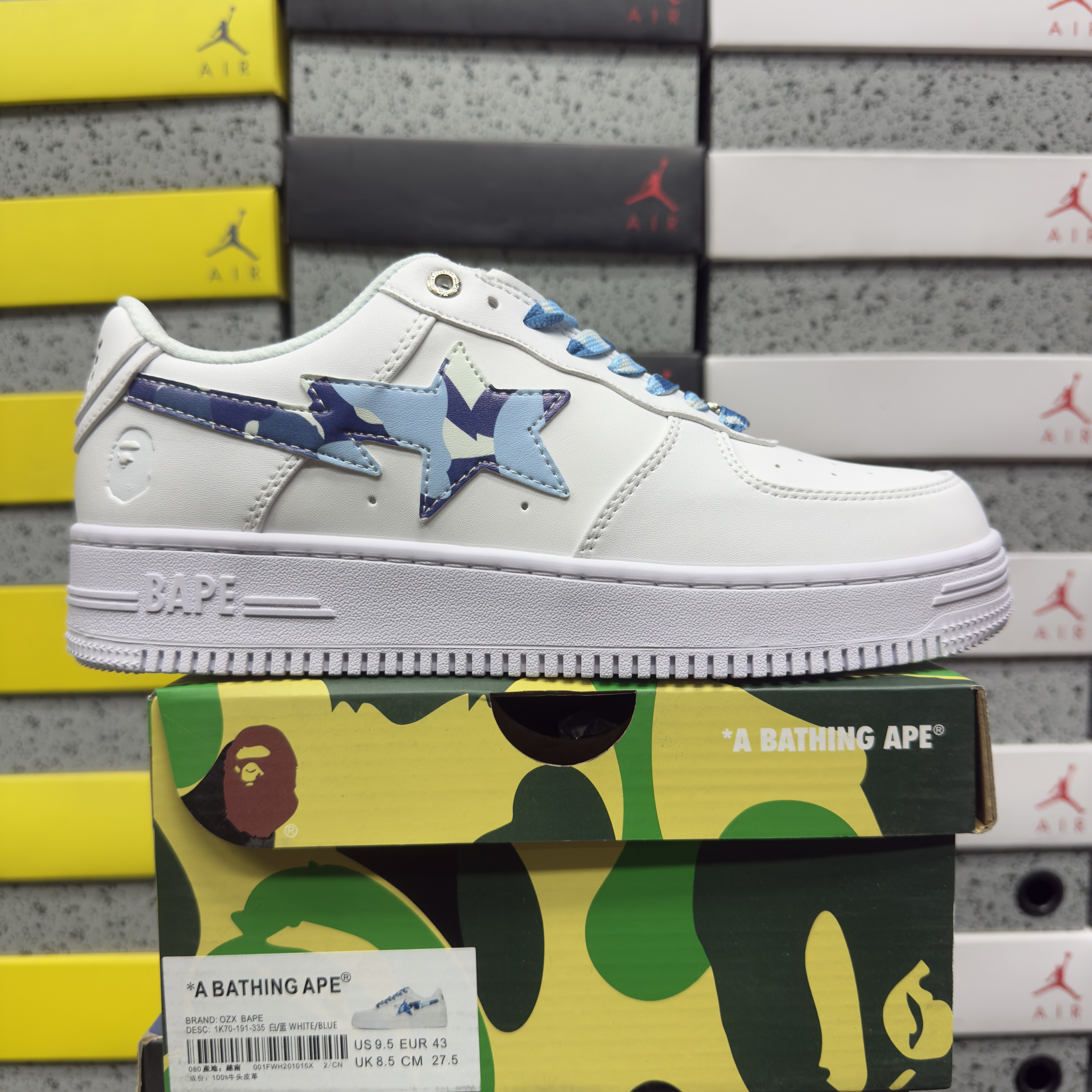 Bape Sta Low 1K70-191-335 White / (Blue) - Image 10