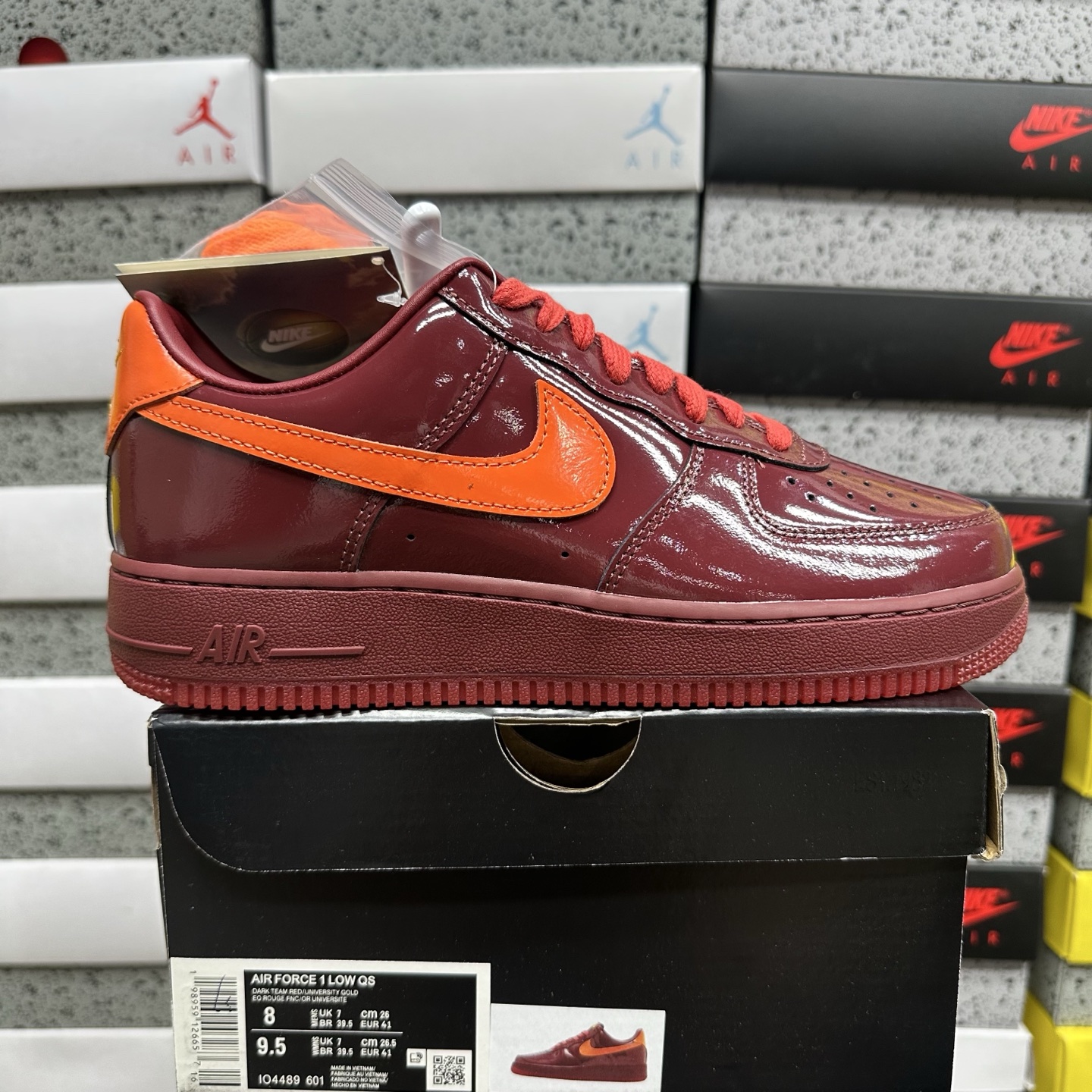 Nike Air Force 1 Low Patent Leather Dark Team Red Safety (Orange) - Image 11