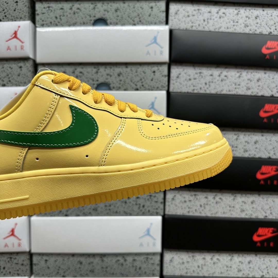 Nike Air Force 1 Low Patent Leather Topaz Gold Pine (Green) - Image 7