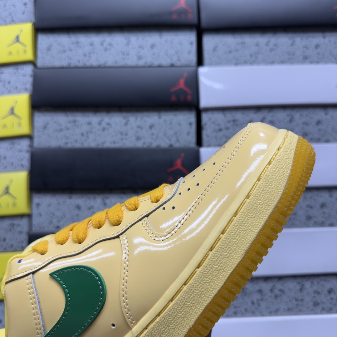 Nike Air Force 1 Low Patent Leather Topaz Gold Pine (Green) - Image 5