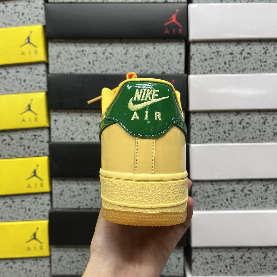 Nike Air Force 1 Low Patent Leather Topaz Gold Pine (Green) - Image 8