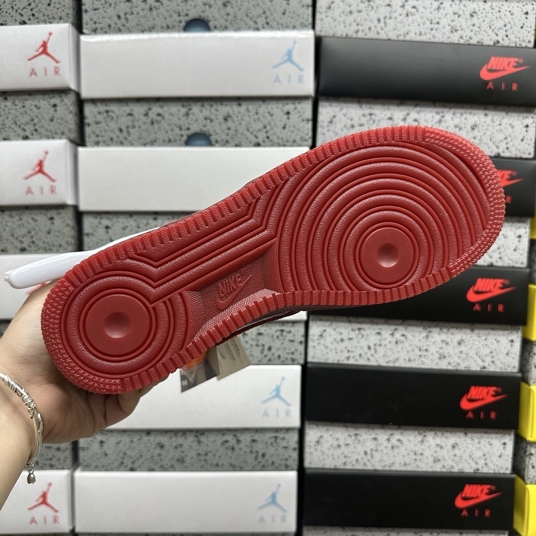 Nike Air Force 1 Low Patent Leather Dark Team Red Safety (Orange) - Image 10