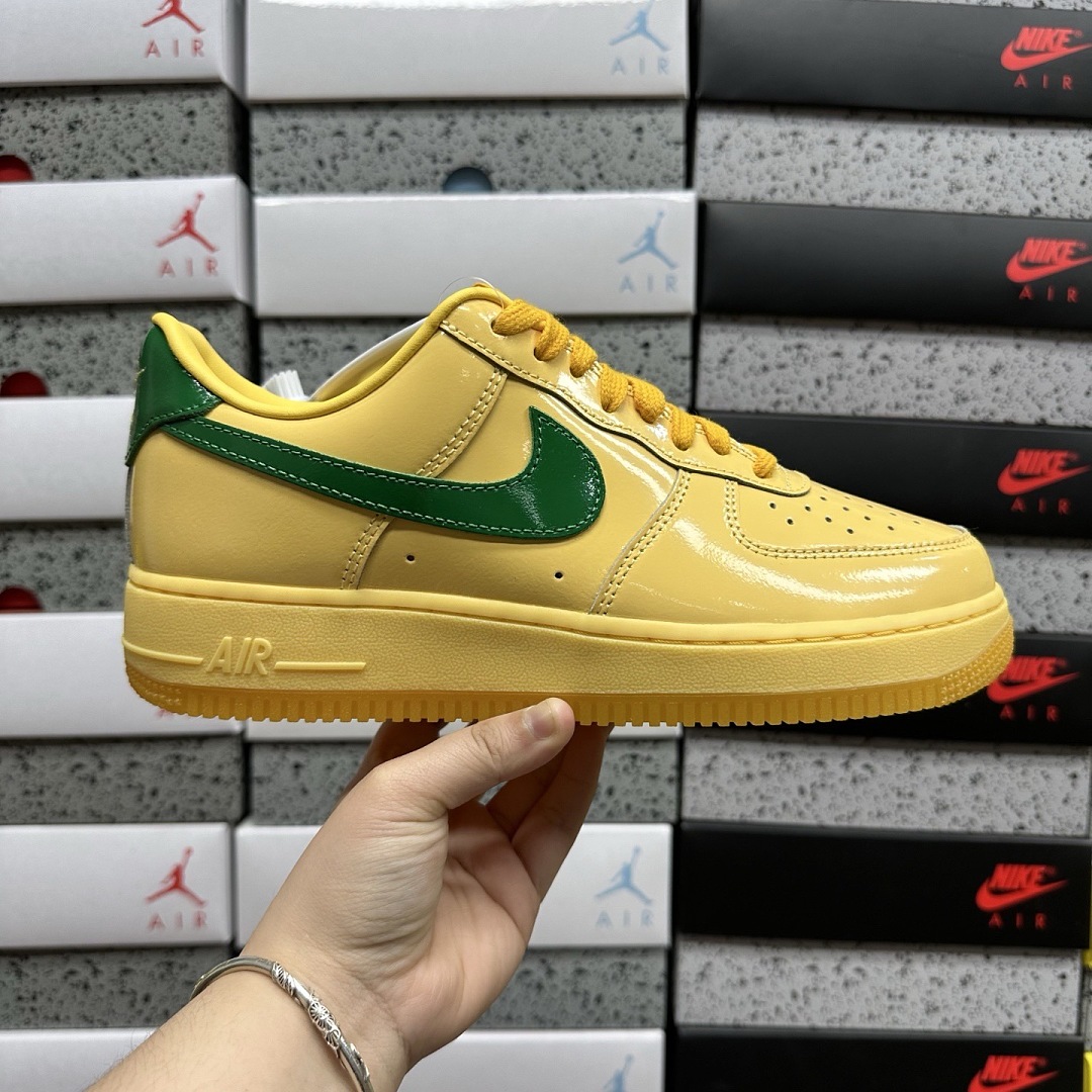 Nike Air Force 1 Low Patent Leather Topaz Gold Pine (Green) - Image 10