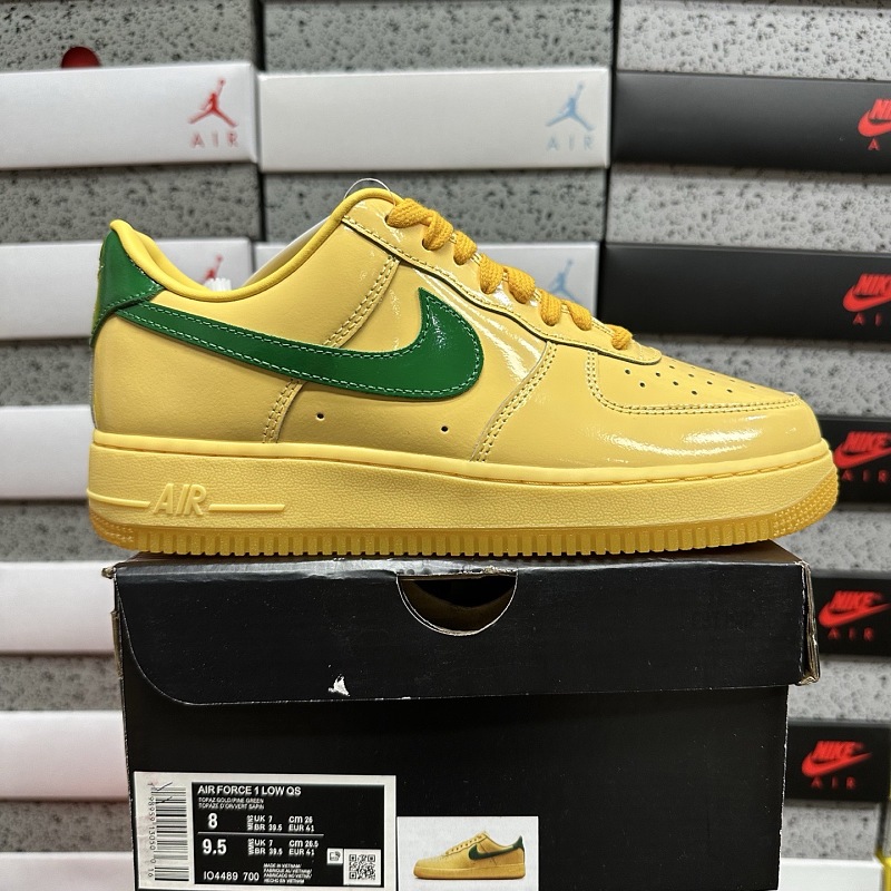 Nike Air Force 1 Low Patent Leather Topaz Gold Pine (Green)