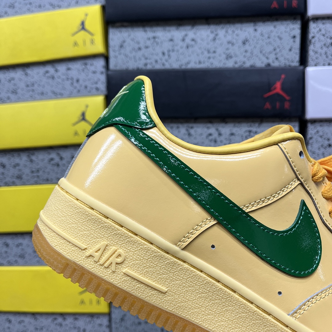Nike Air Force 1 Low Patent Leather Topaz Gold Pine (Green) - Image 4