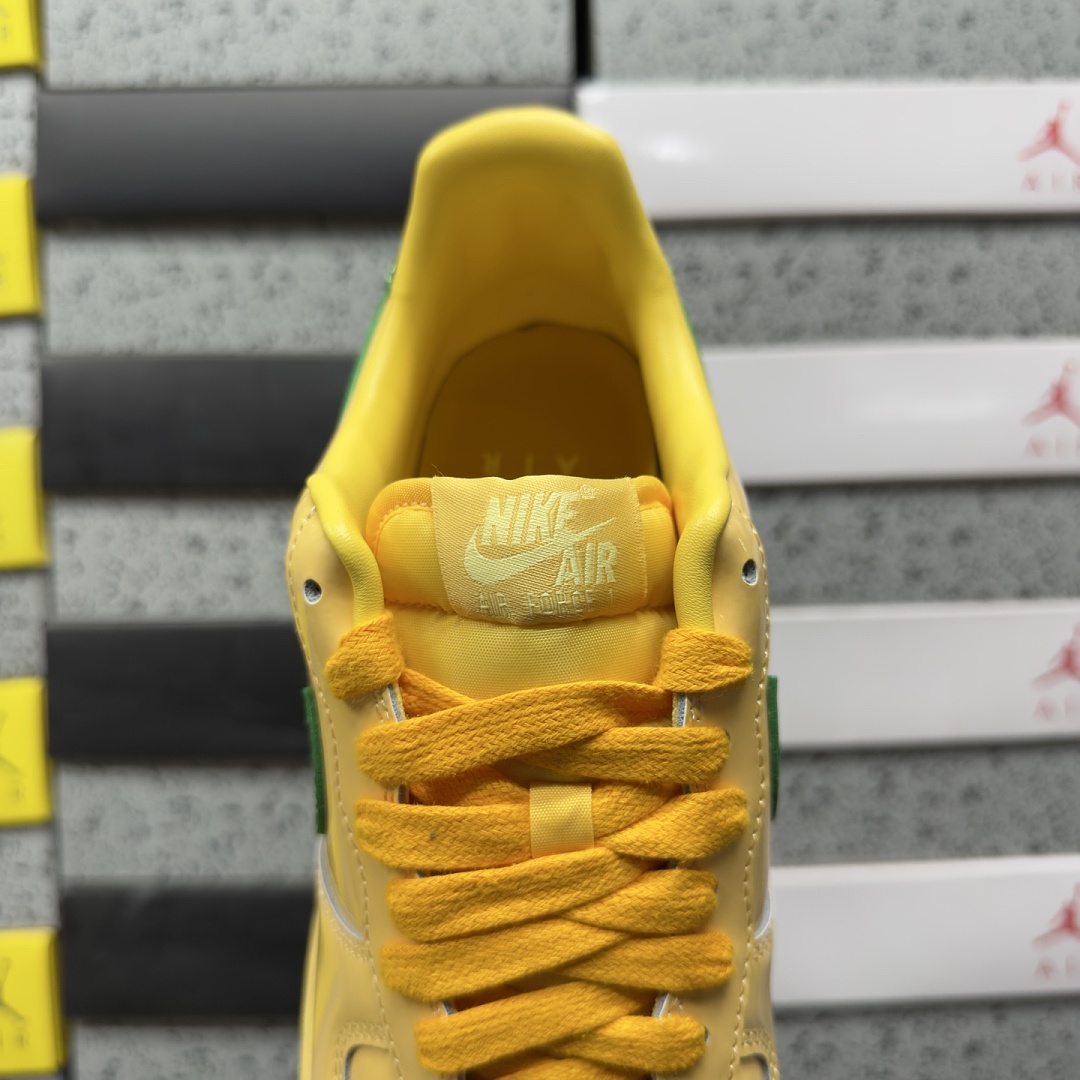 Nike Air Force 1 Low Patent Leather Topaz Gold Pine (Green) - Image 9